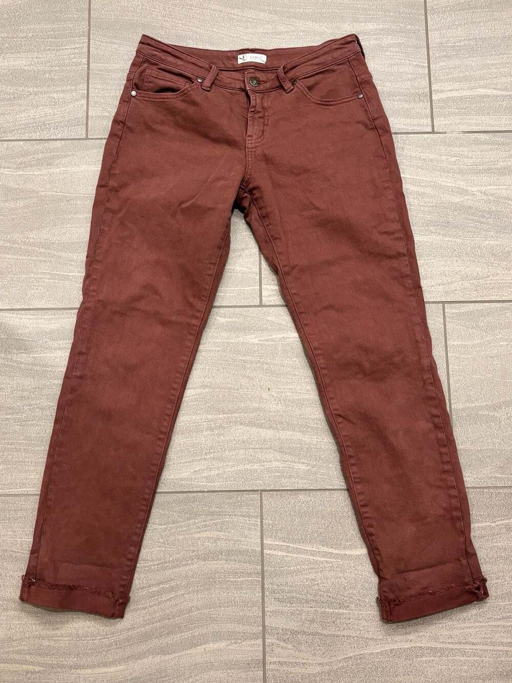 Carve Designs Burgundy Organic Cotton Stretch Jeans Size 4